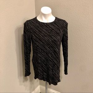 Apt 9 Essentials Womens Long Sleeve Blouse - black & white - size S